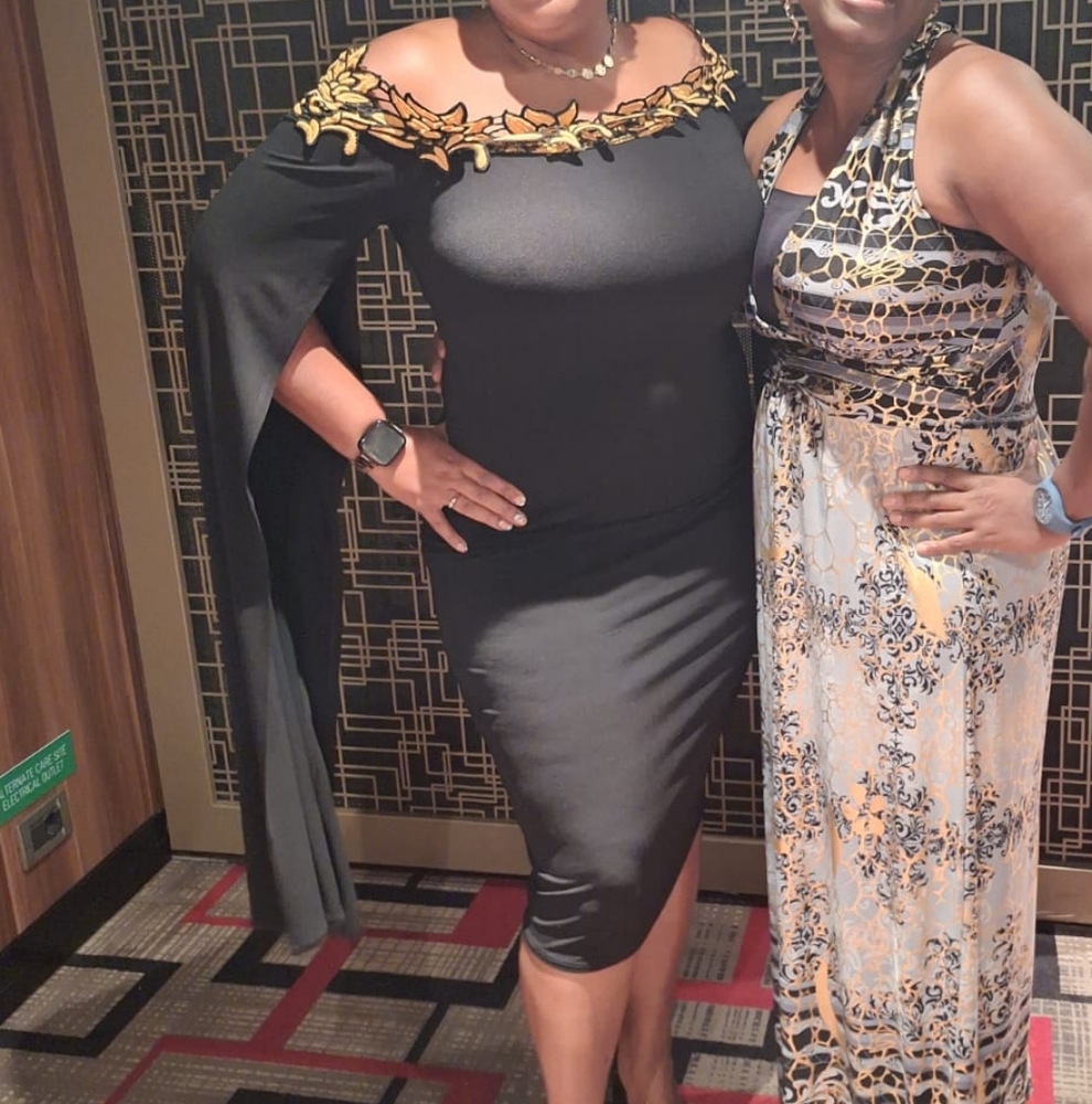Elegant Black and Gold Off-Shoulder Dress